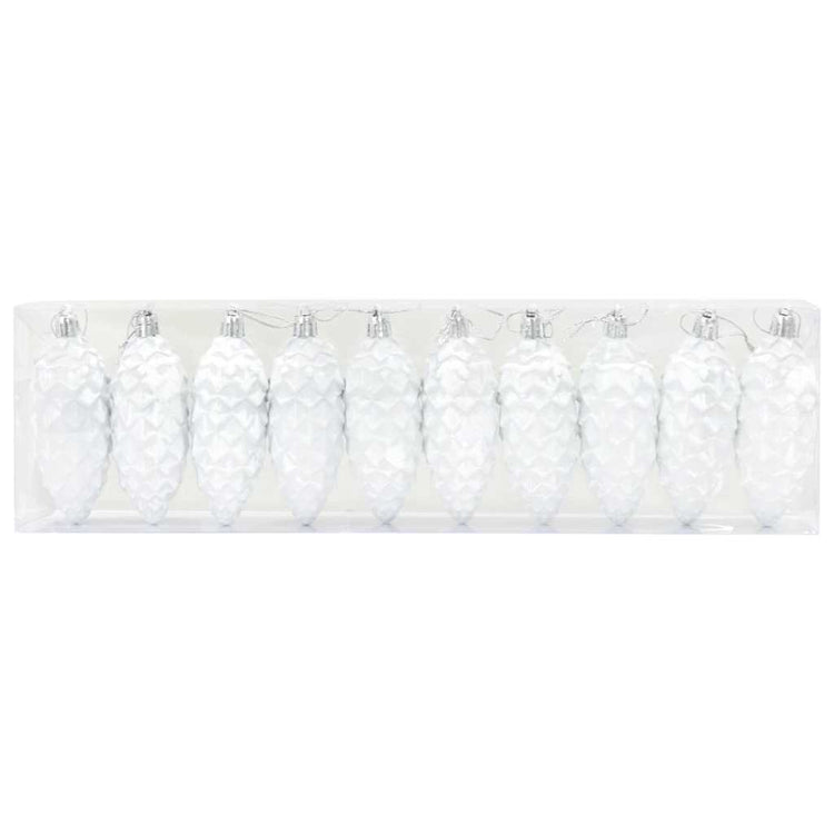 Vidaxl kerstdennenappeltje 40 pcs wit kunststof