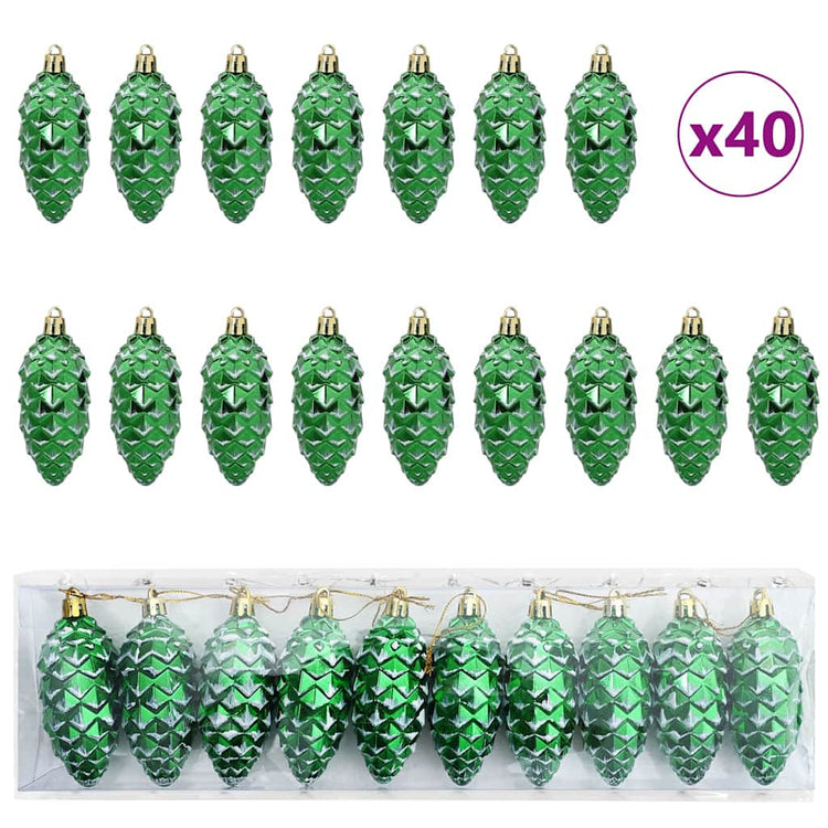 Vidaxl kerstdennenappeltje 40 pcs groen kunststof