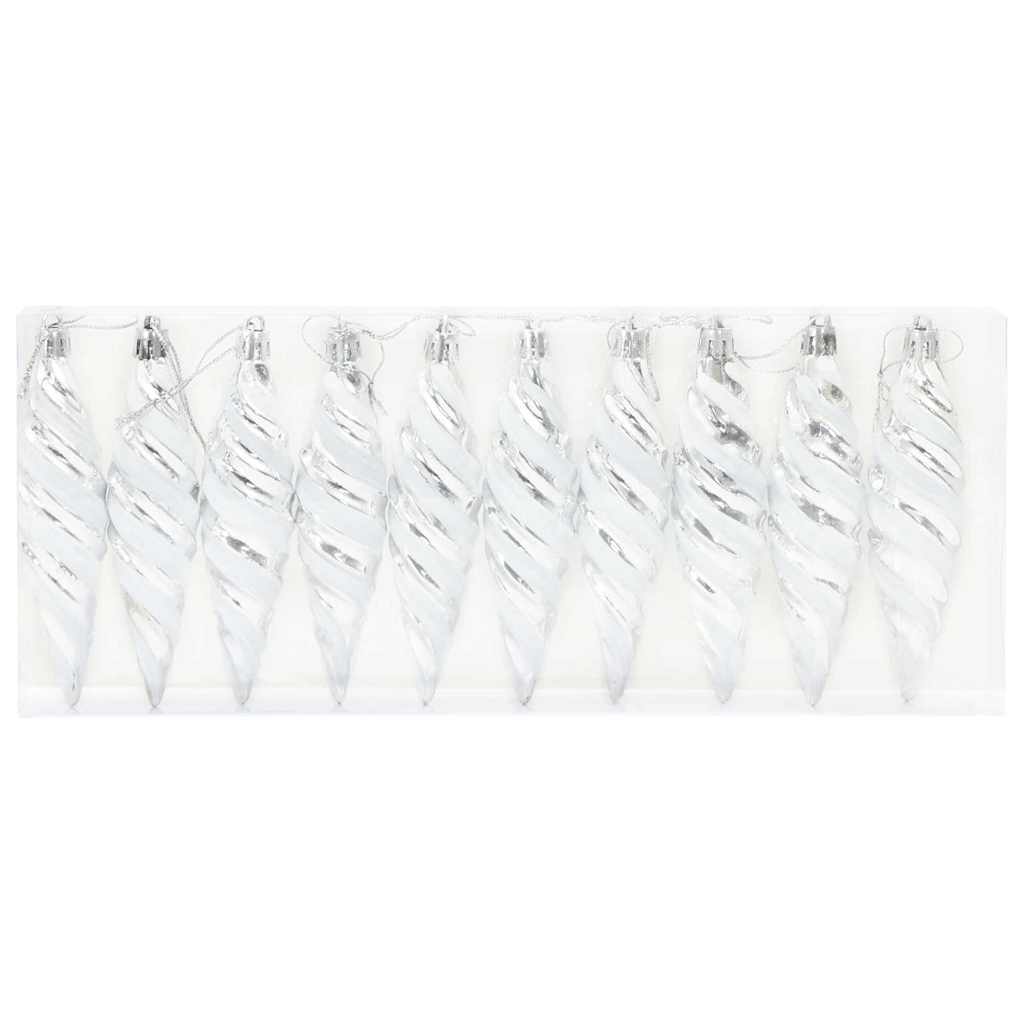 Vidaxl kerst spiralvorm bal 40 pcs zilver kunststof