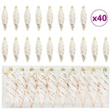 Vidaxl kerst spiralvorm bal 40 st champagne 3 x 11 cm kunststof - afbeelding 2