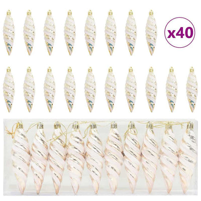 Vidaxl kerst spiralvorm bal 40 pcs champagne kunststof