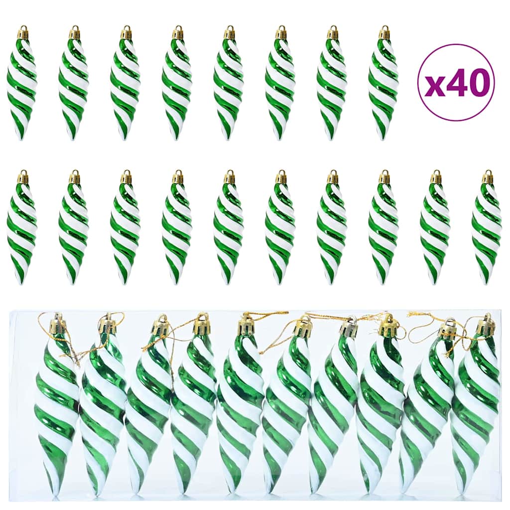 Vidaxl kerst spiralvorm bal 40 pcs groen kunststof