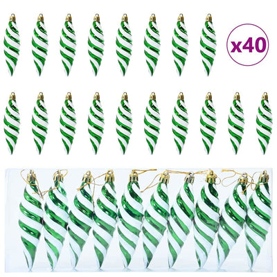 Vidaxl kerst spiralvorm bal 40 pcs groen kunststof