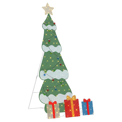 Vidaxl verlichte kerstboom met 3 cadeau dozen 2d warm wit meerkleurig