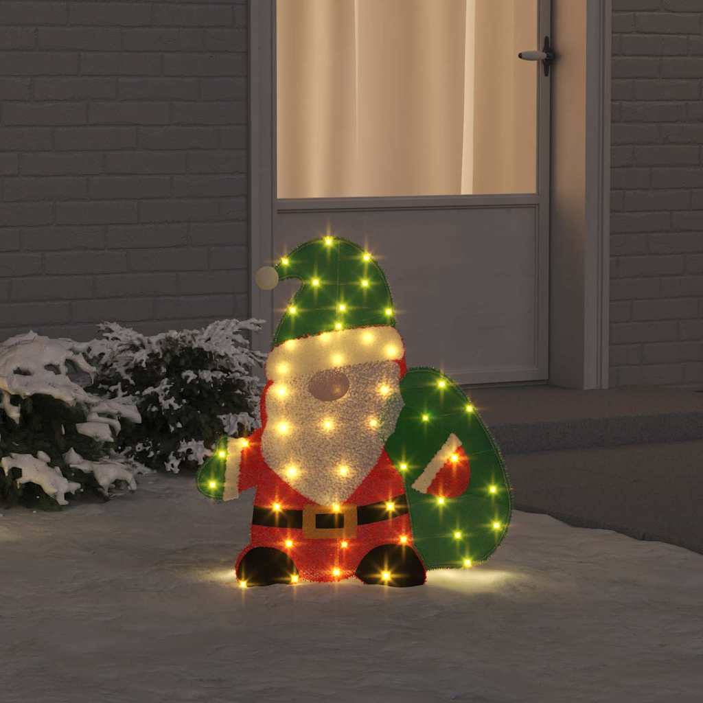 Vidaxl verlichte kerstman 60 led's warmwit 70 x 62 cm lurexfabric