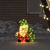 Vidaxl verlichte kerstman met 60 led warmwit 70 x 62 cm lurexfabric