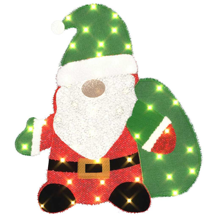 Vidaxl verlichte kerstman 60 led's warmwit 70 x 62 cm lurexfabric