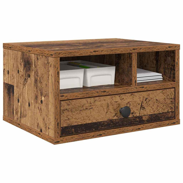 Vidaxl printerstand oud hout 40 x 32 x 24 cm bewerkt hout