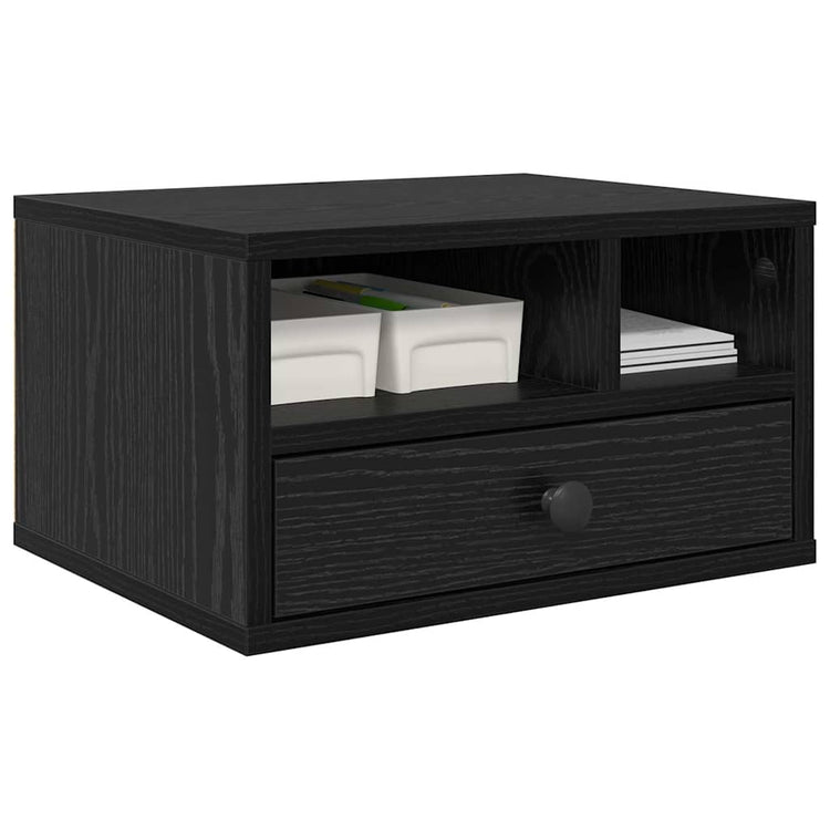 Vidaxl printerstand zwart eiken 40 x 32 x 24 cm bewerkt hout
