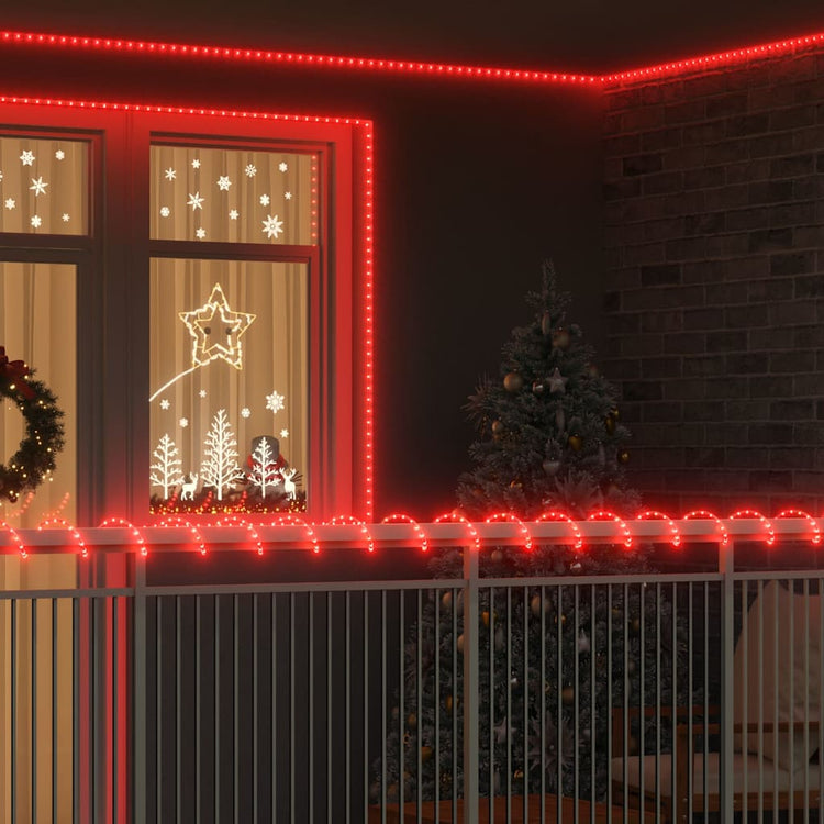 Vidaxl touwenlicht met touwlichten rood 100 m pvc