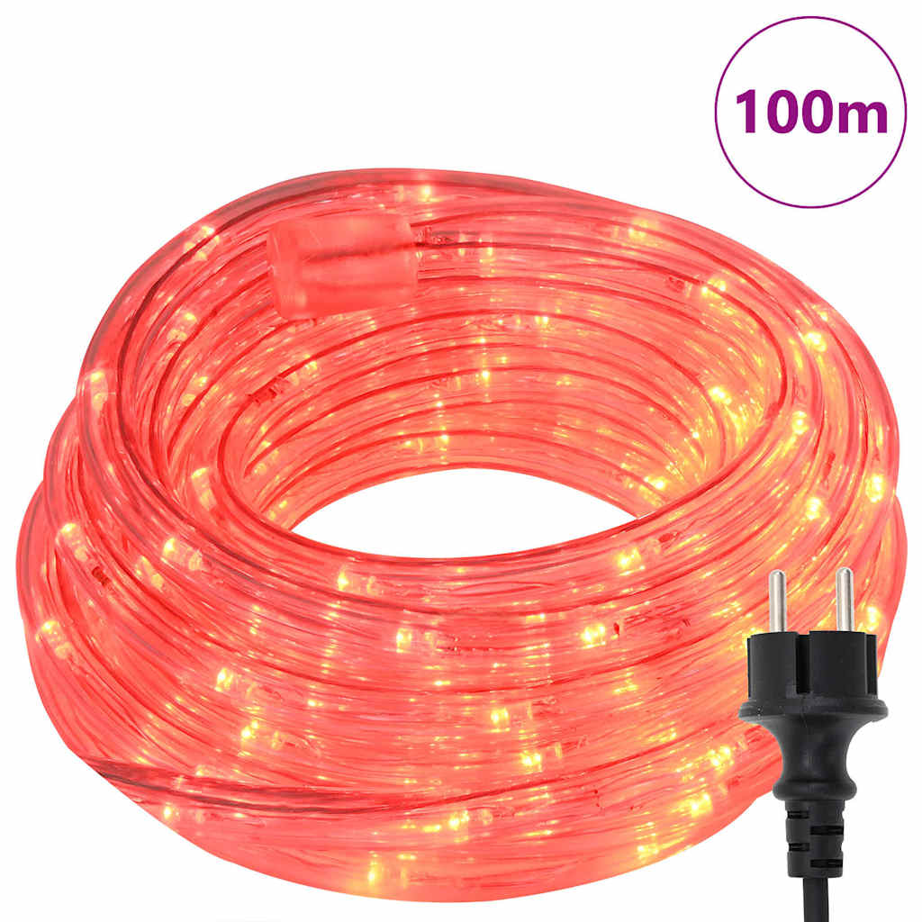 Vidaxl touwenlicht met 2400 led rood 100 m pvc