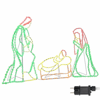 Vidaxl verlichte kerststal met 550 led multikleur 112 x 71,5 cm pvc