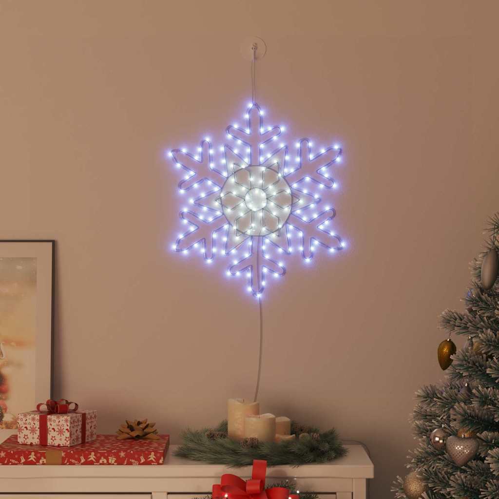 Vidaxl kerstsneeuwvlok 156 led's blauw 55,5 x 55,5 x 0,75cm pvc