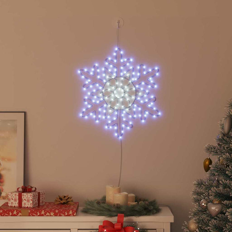 Vidaxl kerstsneeuwvlok 156 led's blauw 55,5 x 55,5 x 0,75cm pvc