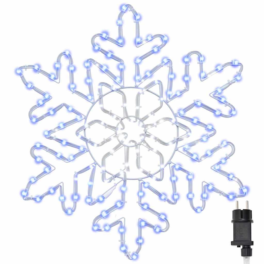 Vidaxl kerstsneeuwvlok 156 led's blauw 55,5 x 55,5 x 0,75cm pvc