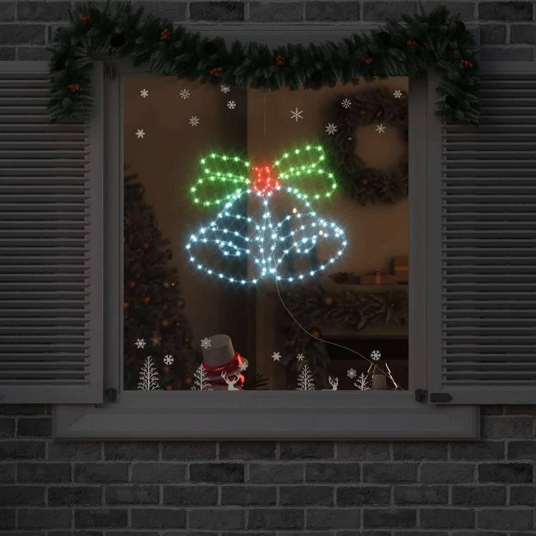 Vidaxl kerstbel 144 led's multikleur 57 x 47,5 cm pvc