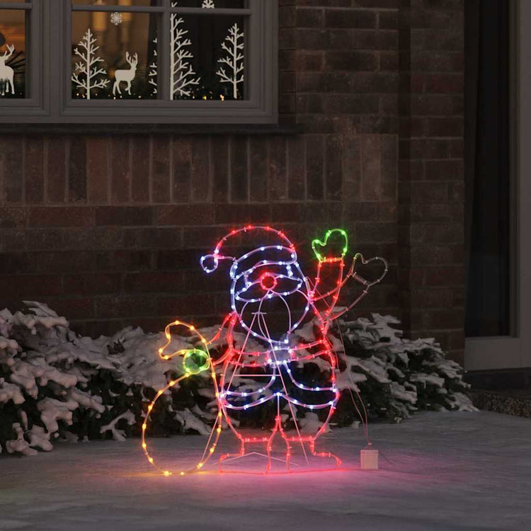 Vidaxl kerstman licht met 168 led multikleur 58.5 x 60 x 1.3 cm ijzer
