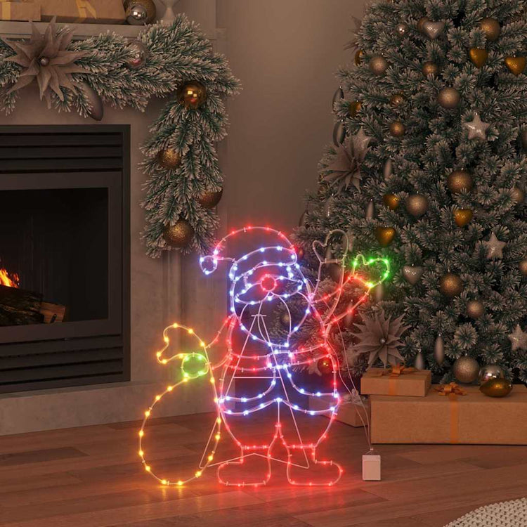 Vidaxl kerstman licht met 168 led multikleur 58.5 x 60 x 1.3 cm ijzer