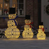 Vidaxl kerst sneeuwman familie met 270 led 3 pcs warmwit stof