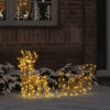 Vidaxl rendier trek slede met 160 led warmwit 30 x 12 x 55 cm pet