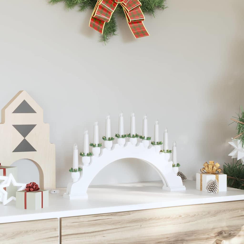 Vidaxl kerst kaarsenboog met 10 led kaarsen wit 47 x 5 x 29 cm