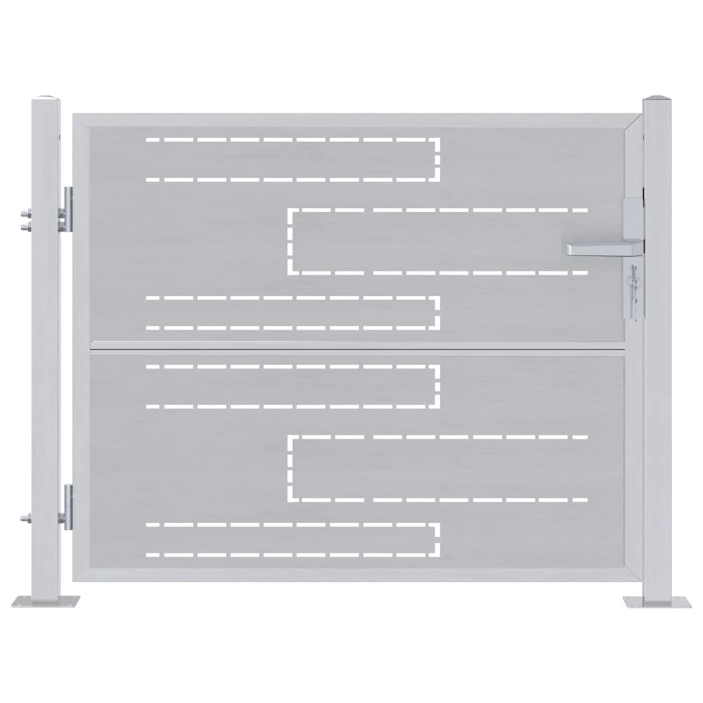 Vidaxl tuinpoort met slot zilver 100 x 75 cm roestvrij staal
