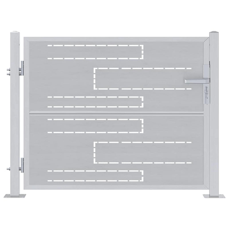Vidaxl tuinpoort 85 x 70 cm roestvrij staal zilver vergrendelbaar