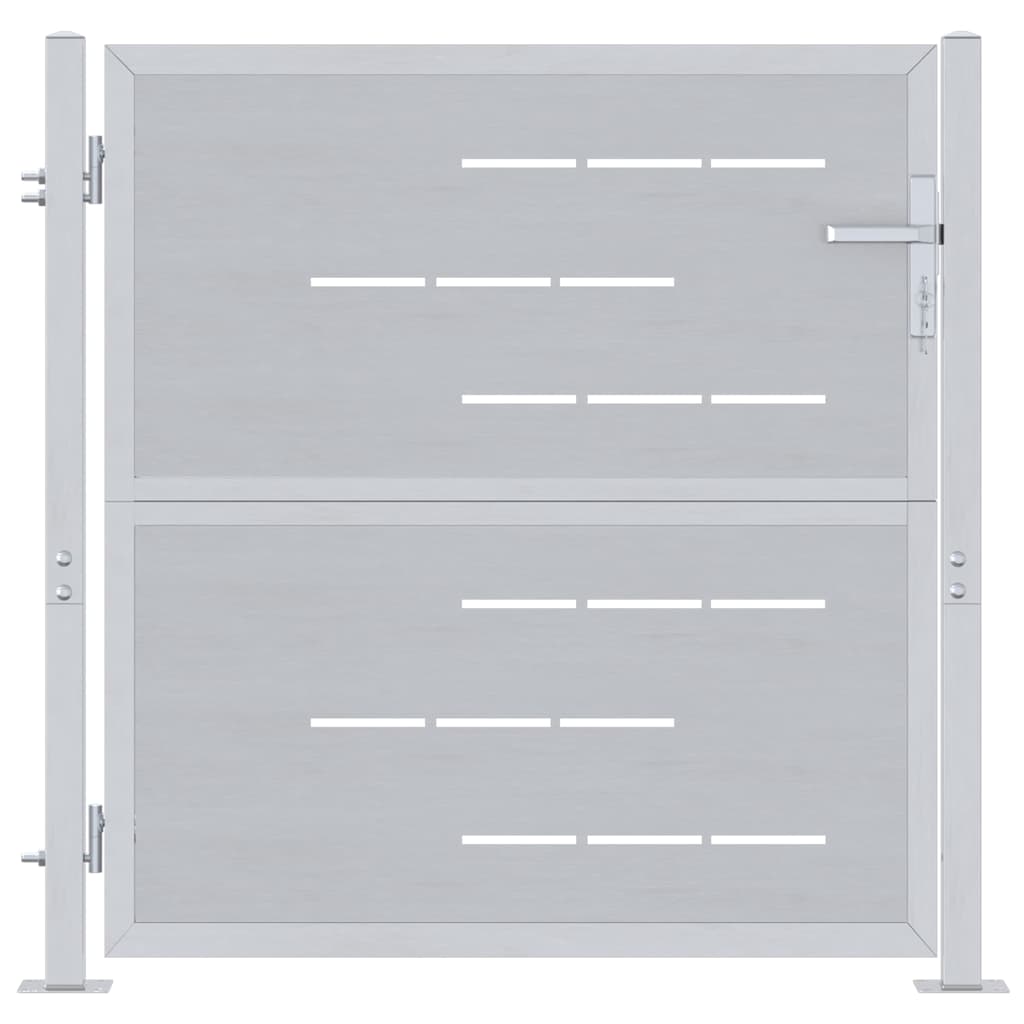 Vidaxl tuinpoort met slot zilver 96 x 100 cm roestvrij staal
