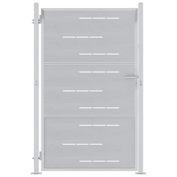 Vidaxl tuinpoort met slot zilver 100 x 125 cm roestvrij staal