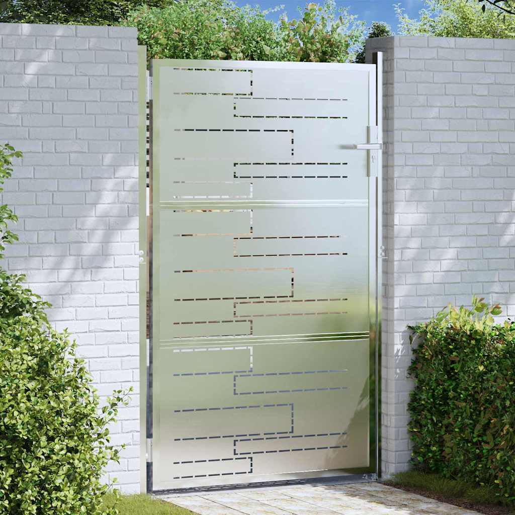 Vidaxl tuinpoort met slot zilver 100 x 150 cm roestvrij staal