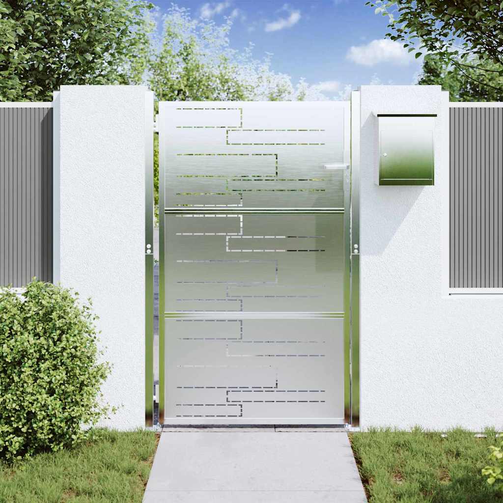 Vidaxl tuinpoort met slot zilver 100 x 150 cm roestvrij staal