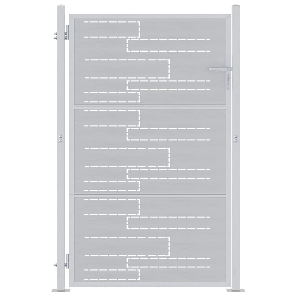 Vidaxl tuinpoort met slot zilver 100 x 150 cm roestvrij staal