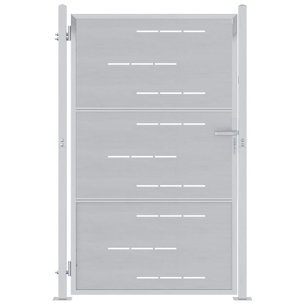 Vidaxl tuinpoort met slot zilver 100 x 150 cm roestvrij staal