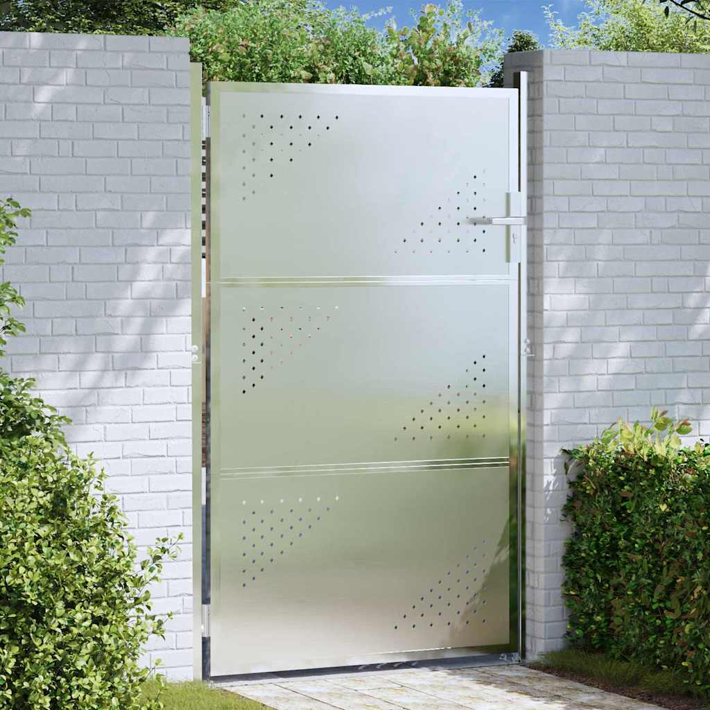 Vidaxl tuinpoort met slot zilver 100 x 150 cm roestvrij staal