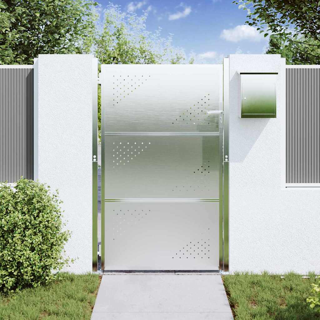 Vidaxl tuinpoort met slot zilver 100 x 150 cm roestvrij staal