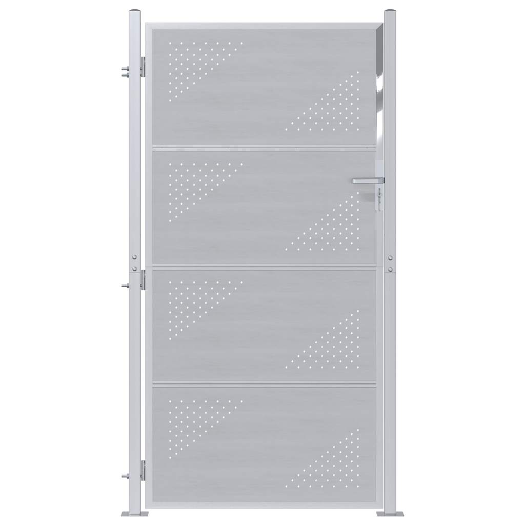 Vidaxl tuinpoort met slot zilver 96 x 180 cm roestvrij staal