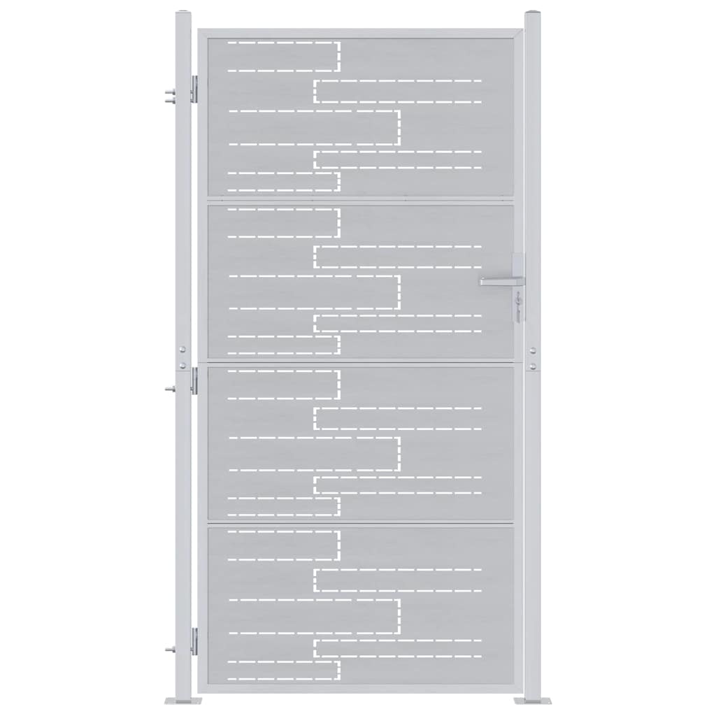 Vidaxl tuinpoort met slot zilver 96 x 200 cm roestvrij staal