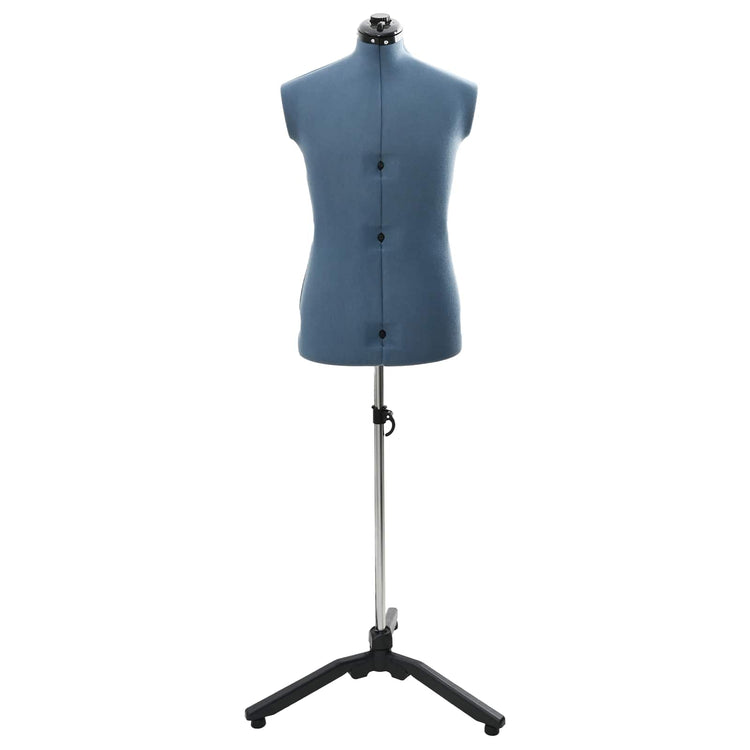 Vidaxl verstelbare kleedvorm man blauw 37,5-45,5 inch stof