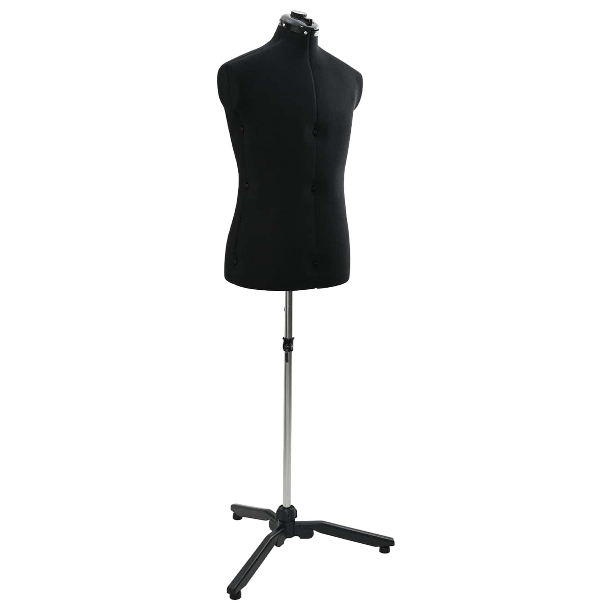 Vidaxl verstelbare kleedvorm man zwart 37,5-45,5 inch stof