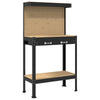 Vidaxl werkbank met lade met plank zwart 81 x 41 x 145 cm metaal