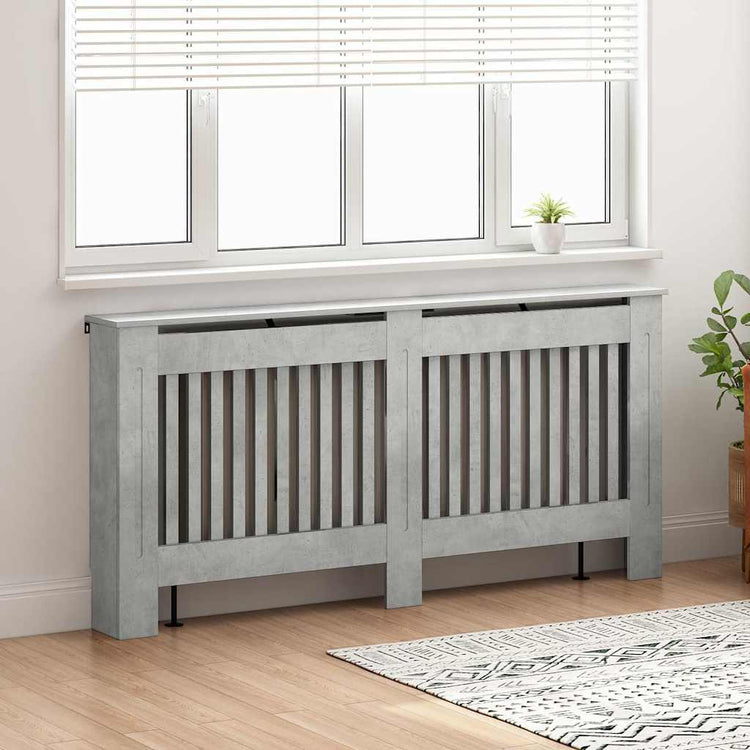 Vidaxl radiatorafdekking betongrijs 172 x 19 x 81,5 cm bewerkt hout