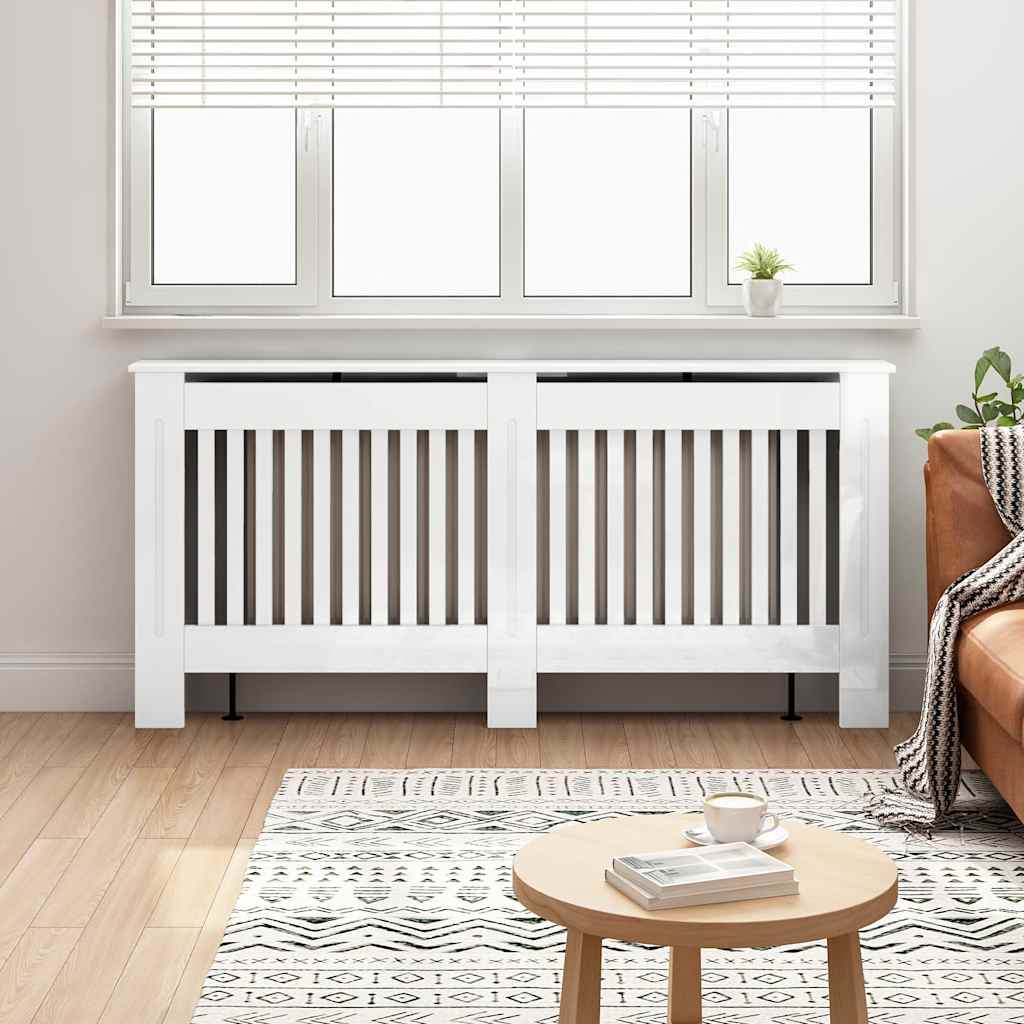Vidaxl radiatorafdekking hoogglans wit 172 x 19 x 81,5 cm bewerkt hout