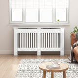 Vidaxl radiatorafdekking hoogglans wit 152 x 19 x 81,5 cm bewerkt hout - afbeelding 1