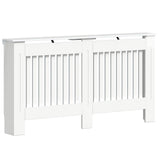 Vidaxl radiatorafdekking hoogglans wit 152 x 19 x 81,5 cm bewerkt hout - afbeelding 2