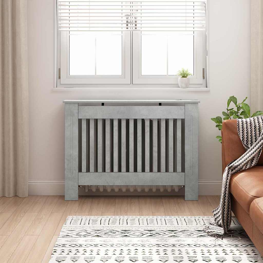 Vidaxl radiatorafdekking betongrijs 112 x 19 x 81,5 cm bewerkt hout