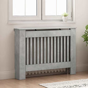 Vidaxl radiatorafdekking betongrijs 112 x 19 x 81,5 cm bewerkt hout - afbeelding 3