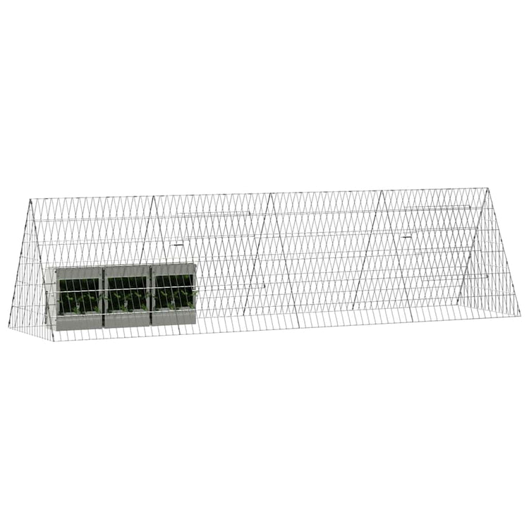 Vidaxl konijnenkooi zilver 215 x 55 x 55 cm gegalvaniseerd staal