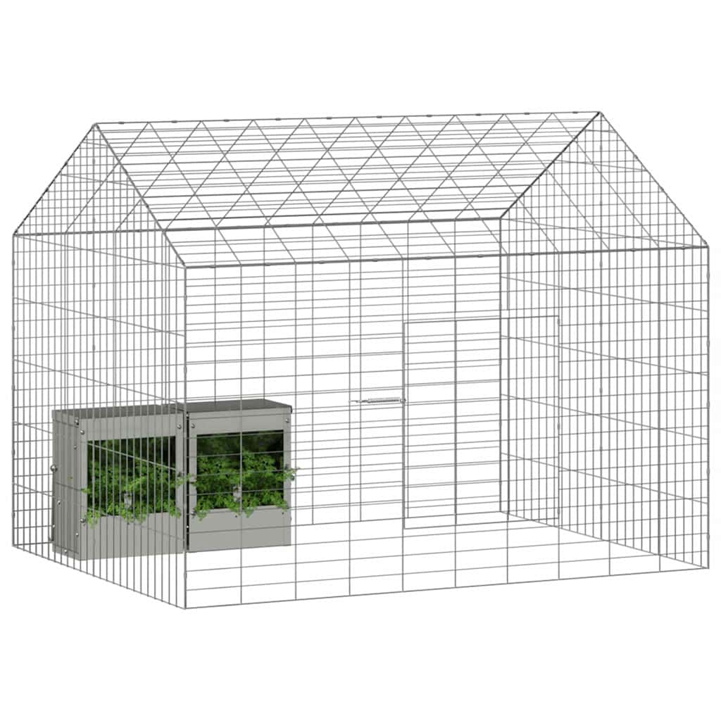 Vidaxl konijnenkooi zilver 400 x 78 x 78 cm gegalvaniseerd staal