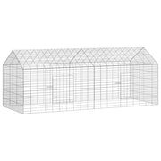 Vidaxl konijnenkooi zilver 200 x 78 x 78 cm gegalvaniseerd staal - afbeelding 2