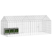 Vidaxl konijnenkooi zilver 200 x 78 x 78 cm gegalvaniseerd staal - afbeelding 3